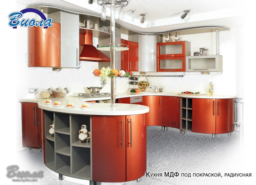 современная кухня с барной стойкой